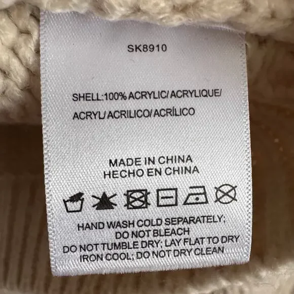 Stellah Cream Floral Appliqué Crewneck Sweater - Picture 3 of 4